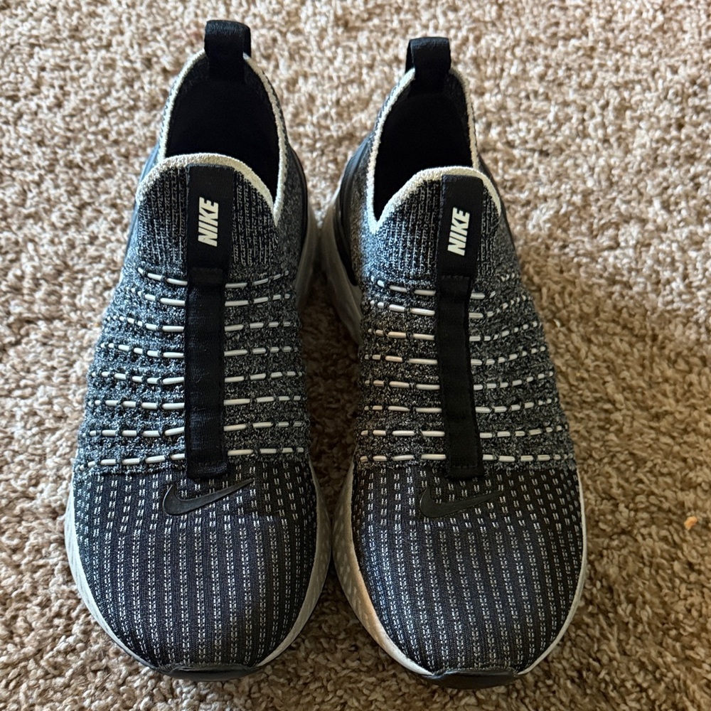 Nike Women’s Black and Gray Slip-On Shoes